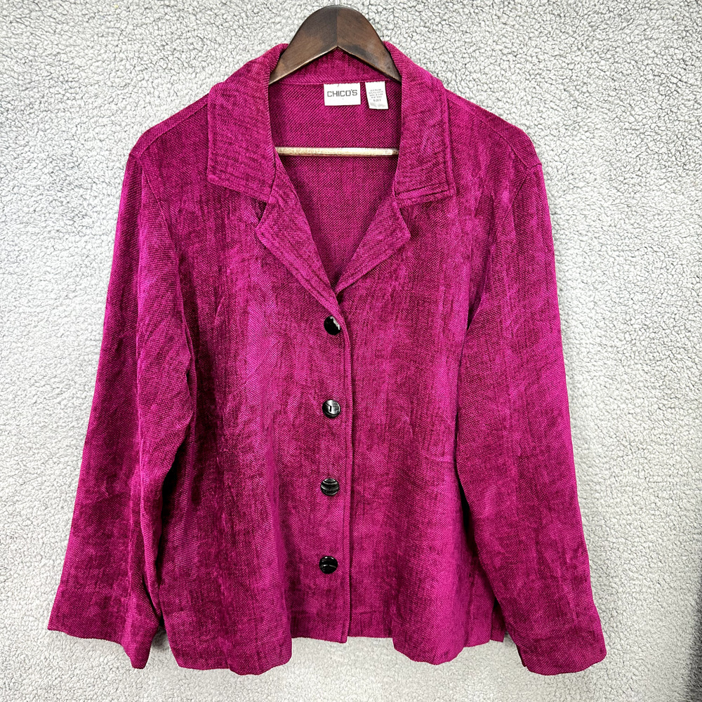 Chico's Fuchsia Textured Blazer